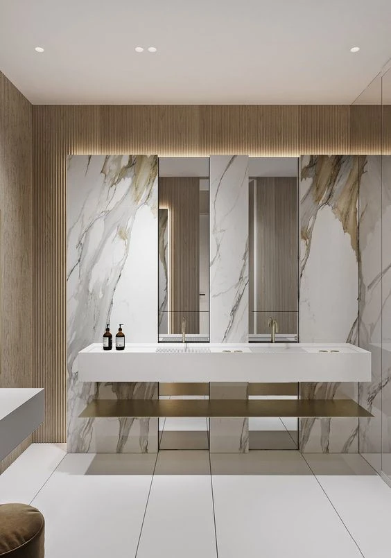 Calacatta Gold Marble Bathroom