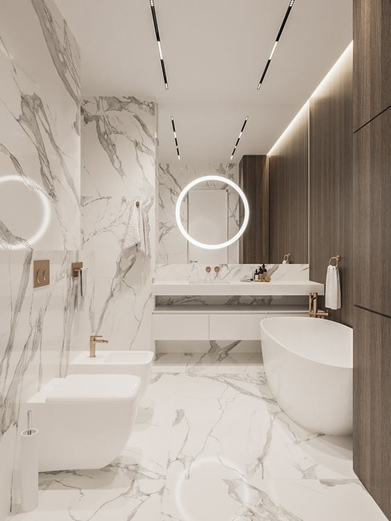 Calacatta Gold Marble Bathroom Wall 