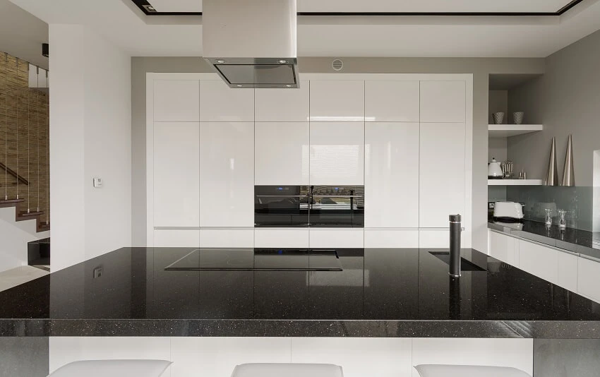 black and white kitchen