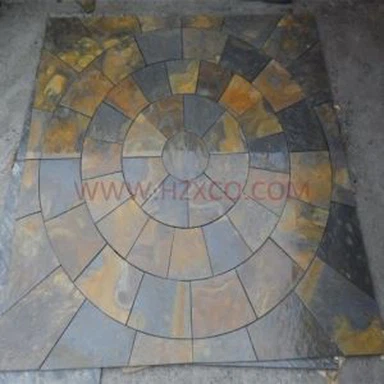 Copper Slate Circle Pattern Tile
