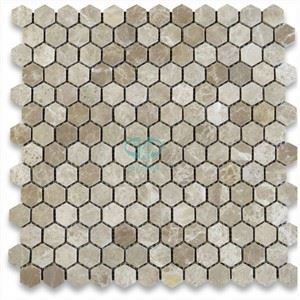 Limyè Emperador Marble Egzagòn mozayik mozayik