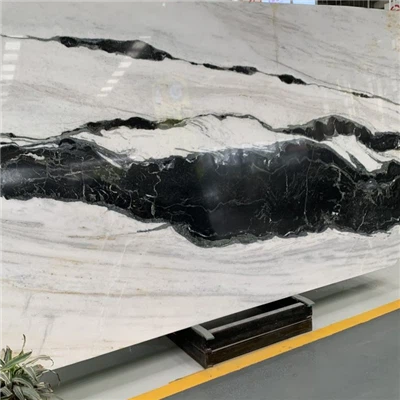 Panda White Marble miray dal pou mozayik planche