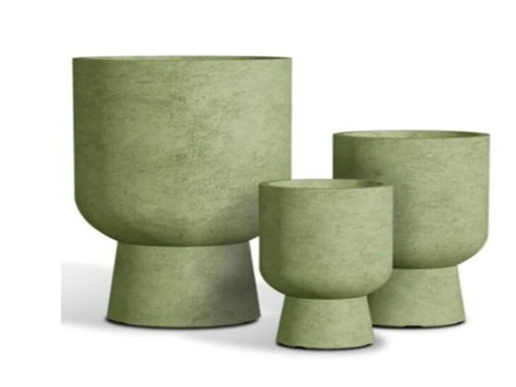 Green Fibre Clay Flowerpots